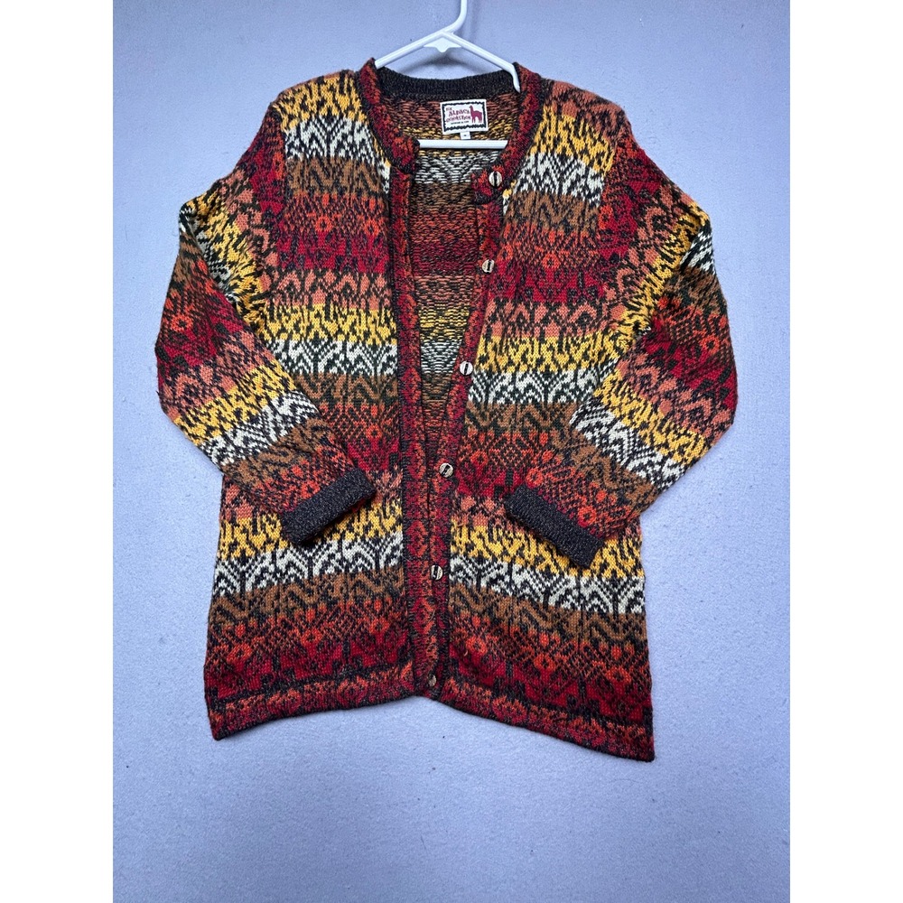 The Alpaca Connection Cardigan 100% Alpaca Multi-Color S Womens